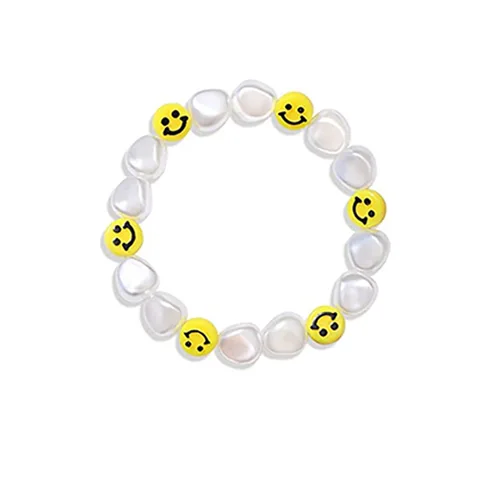 Trend Boho Smiley Face Bracelets For Women Summer Beach Pearls Beaded Pulsera Beads Smile Jewelry Chain Gifts party