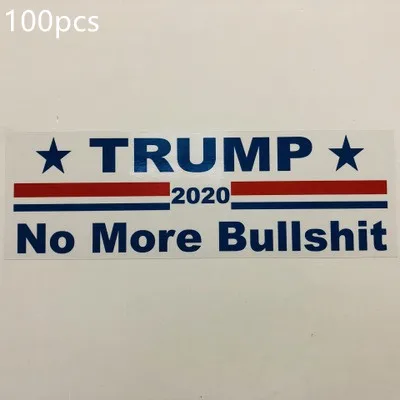 Наклейка на бампер с изображением Дональда Трампа для President. Отличная Модная креативная наклейка на автомобиль в американском стиле. Аксессуары - Цвет: White NO more 100pcs
