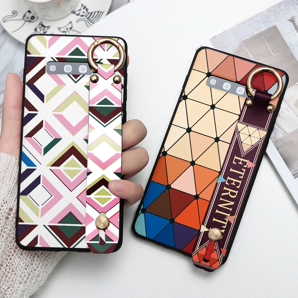 Чехол из ТПУ с ремешком на запястье для Samsung Galaxy S10 Lite S9 S8 Plus S7 S6 Edge J8 J7 J6 J5 J4 J3 2018 2017