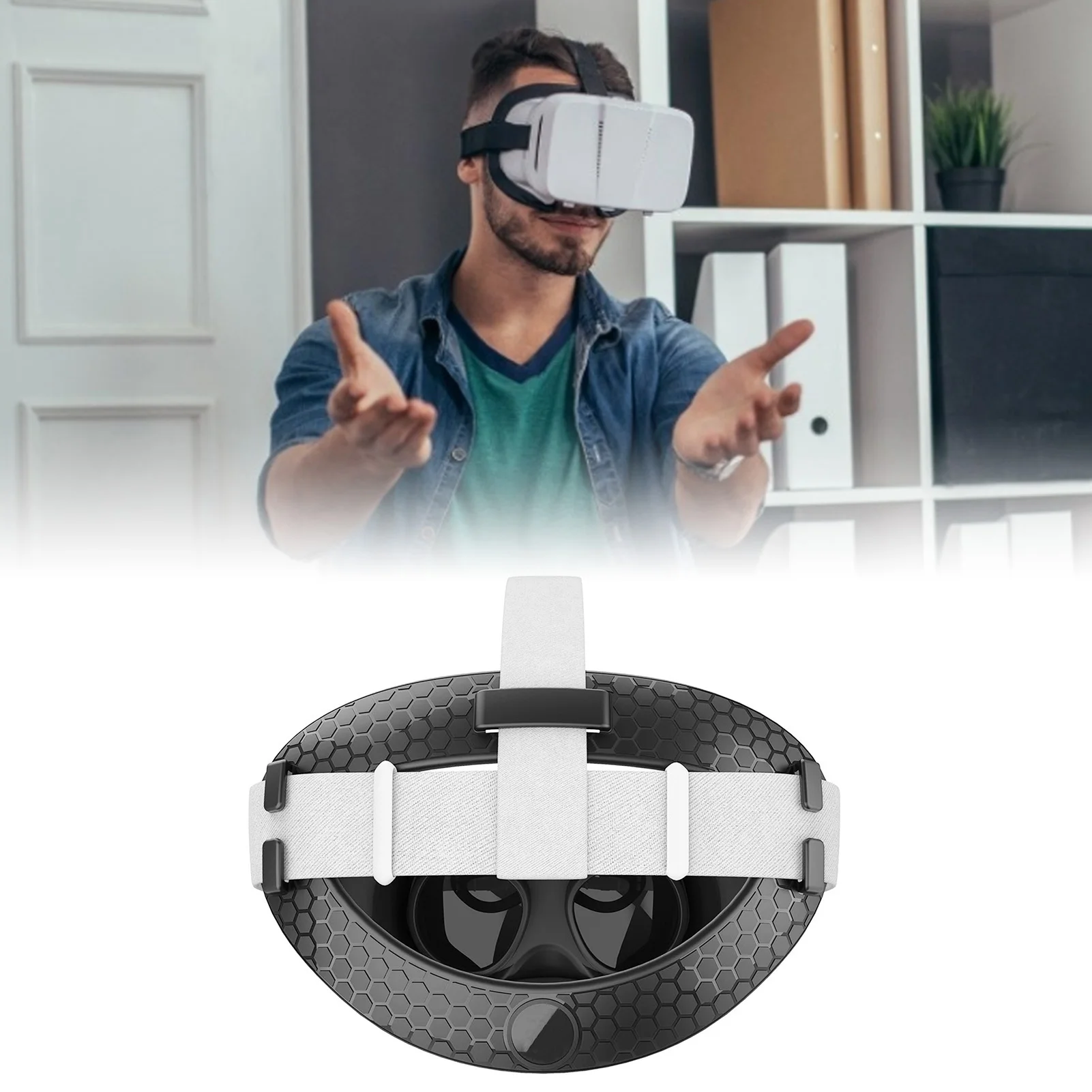 VR Headset Pad Headband Cushion For Oculus Quest 2 Soft Rubber Reduce Head Pressure Strap For Oculus Quest 2 Vr Accessories