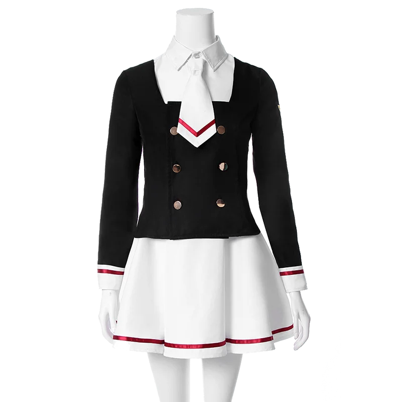 4 шт./компл. Cardcaptor Sakura Clearcard Косплэй костюм КИНОМОТО Сакура Томойо Daidoji Косплэй костюм Школьная наряд-Униформа парик