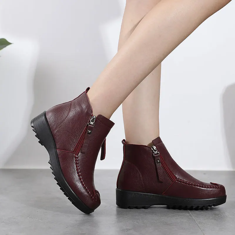 Women Boots 2021 Retro Hot Sale Boot Female Non-Slip Ankle Winter Shoes Large Size 2021 Women's Ankle Boots Zapatos De Mujer