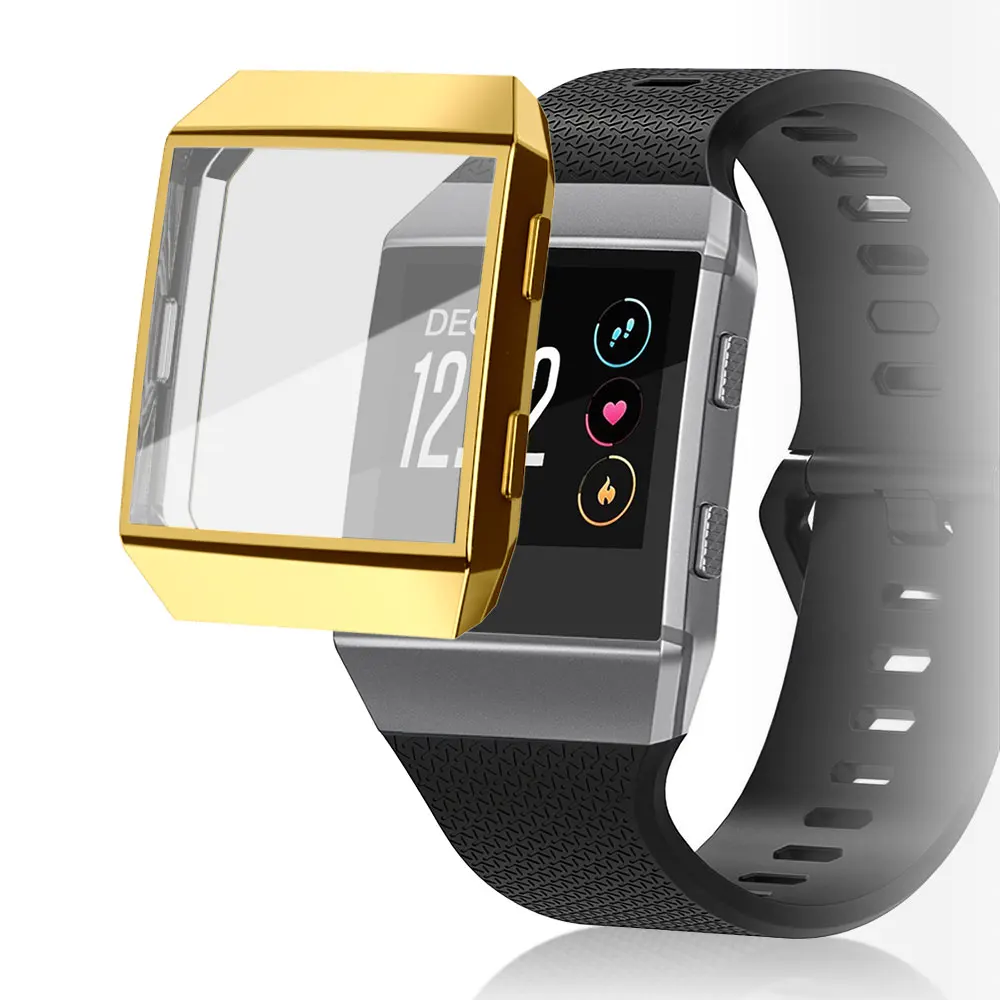 

1pc Silicone Frame Skin Cover Case TPU Protective Shell Case Cover For Fitbit Ionic Smart Watch Wristband Screen Protector