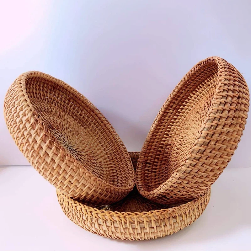 Ручная коробка для хранения фруктов корзина из ротанга плетеная лоза держатель