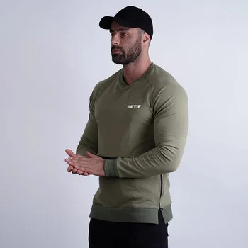 

Fitness Round Neck Training Cotton Men's Long Sleeve 2019 Cross Border New Autumn And Winter Leisure Sports Running Men's Clothi