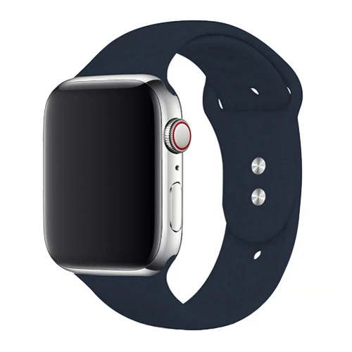 Спортивный ремешок для часов для apple watch, ремешок 42 мм, 38 мм, версия apple watch 4/5/3/2/1 44 мм 40 мм наручных часов iwatch, браслет, силиконовый ремешок для часов аксессуары - Цвет ремешка: 19-Midnight blue