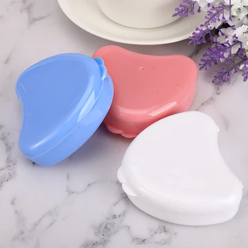 

Heart-shaped Case Denture Box Holder Dental False Teeth Storage Case Denture Bath Boxes Cases Appliance Rinsing Oral Care Tool