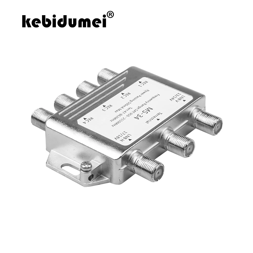 Kebidumei คุณภาพสูง MS34EZ 3X4 Satellite MultiSwitch Splitter FTA TV LNB สำหรับทีวีดาวเทียม