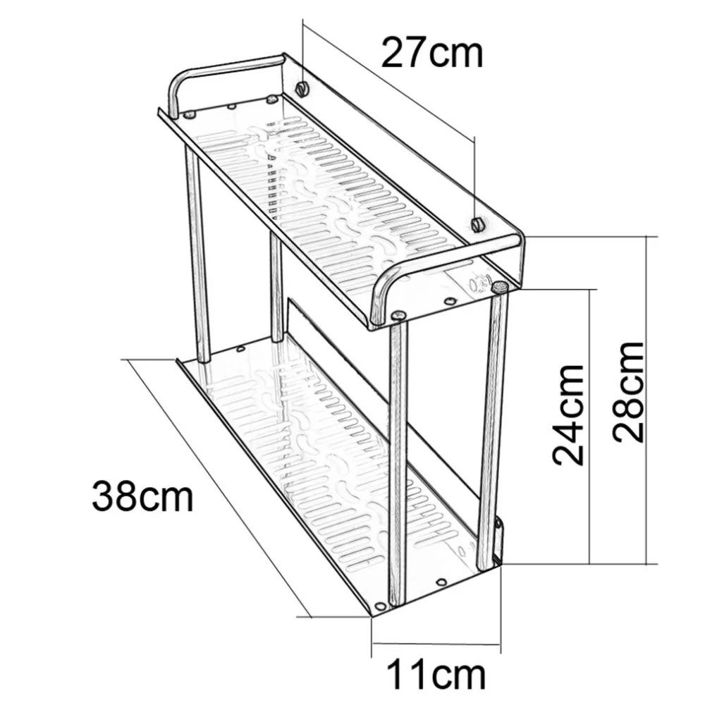 Двухслойная Полка для специй из нержавеющей стали, металлический кухонный Органайзер, хранилище для банок с приправами, полка для специй, Прямая поставка