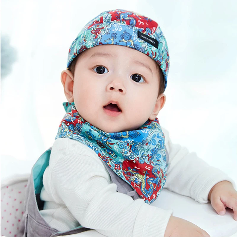 2Pcs/Set Cotton Baby Turban Beanie Printing Warm Caps Soft Hat For Newborn Girls Boys Elastic Toddler Infant Spring Headwear New