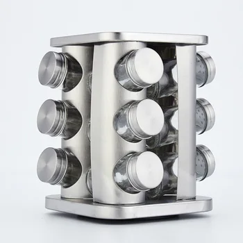 

Stainless Steel Rotary Base Condiment Bottle Kitchen Utensils Seasoning Tank Combination Suit Spices Pepper Sprays Bottles LA172