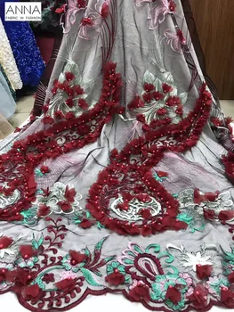 

Heavy Beaded Tulle 3D Applique Lace Fabric 2019 African Embroidered Net Lace French Beaded Lace Fabric Asoebibellas Sewing Dress
