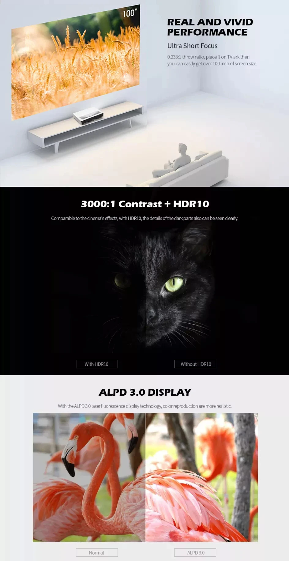 Xiaomi Fengmi 4K cinema лазерный проектор 1700 ANSI 150 дюймов ALPD 4K 3D BT 4,0 MIUI проекция ТВ Беспроводной Умный домашний кинотеатр