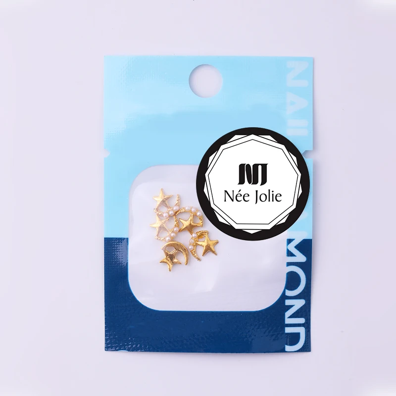 5 Pcs/ set 3D Gold Color Metal Nail Rivet Studs Mixed Shape Nail Art Rhinestones UV Gel Nails Decoration for Nail Designs