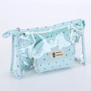 

LOSLANDIFEN 2020 Fashion Women Cosmetic Bag New Make Up Bag Travel Waterproof Portable Makeup Bag Toiletry Kits PVC 3 Pcs/Set