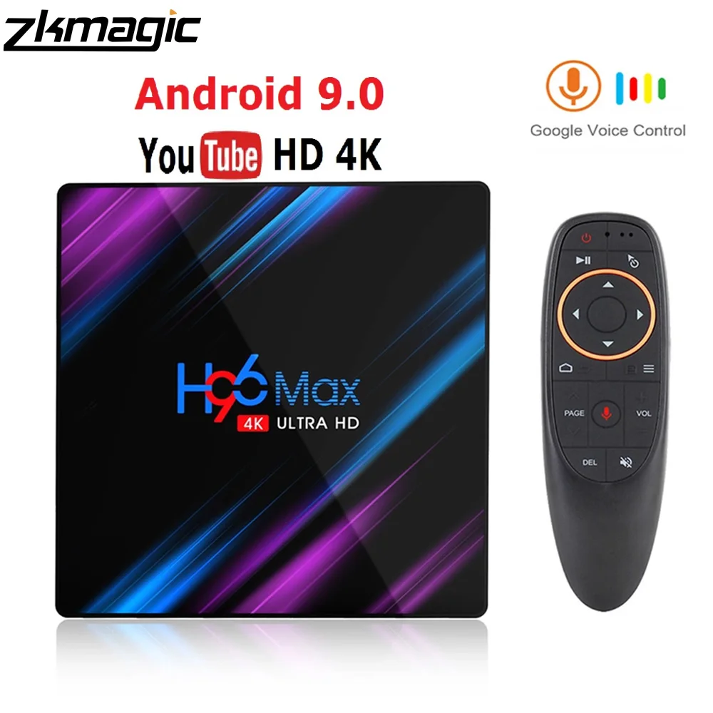  ТВ приставка H96 MAX 4+32Гб на Android 9.0, приставка, Google Play, Rockchip, 4G, Wi Fi 2,4 ГГц и 5,0 ГГц, Bluetooth 4.0, 4K, 3D 