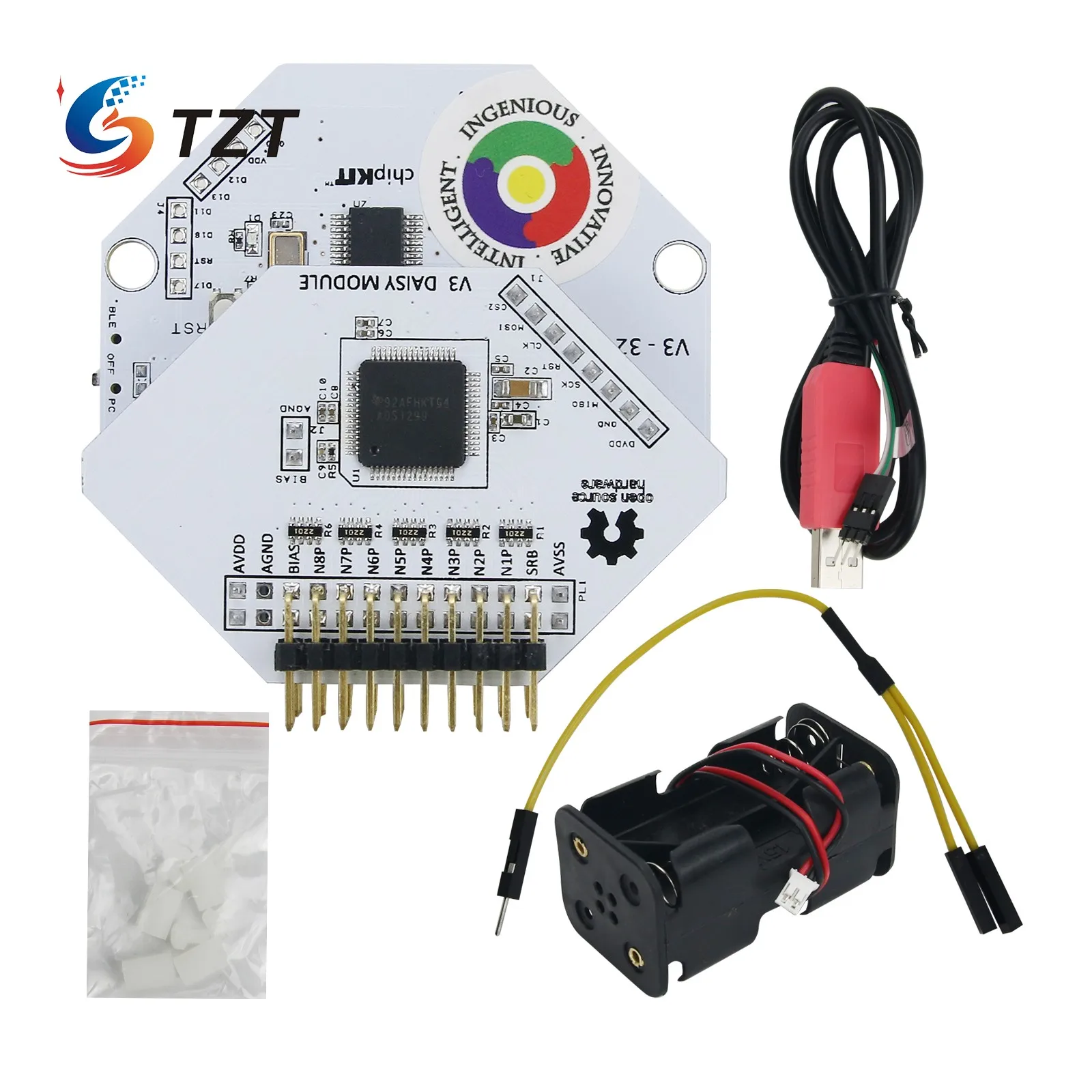 TZT OpenBCI V3 compatible Open Source Arduino EEG Brain Wave Module -8 or 16 Channels - Cable Version | Электроника