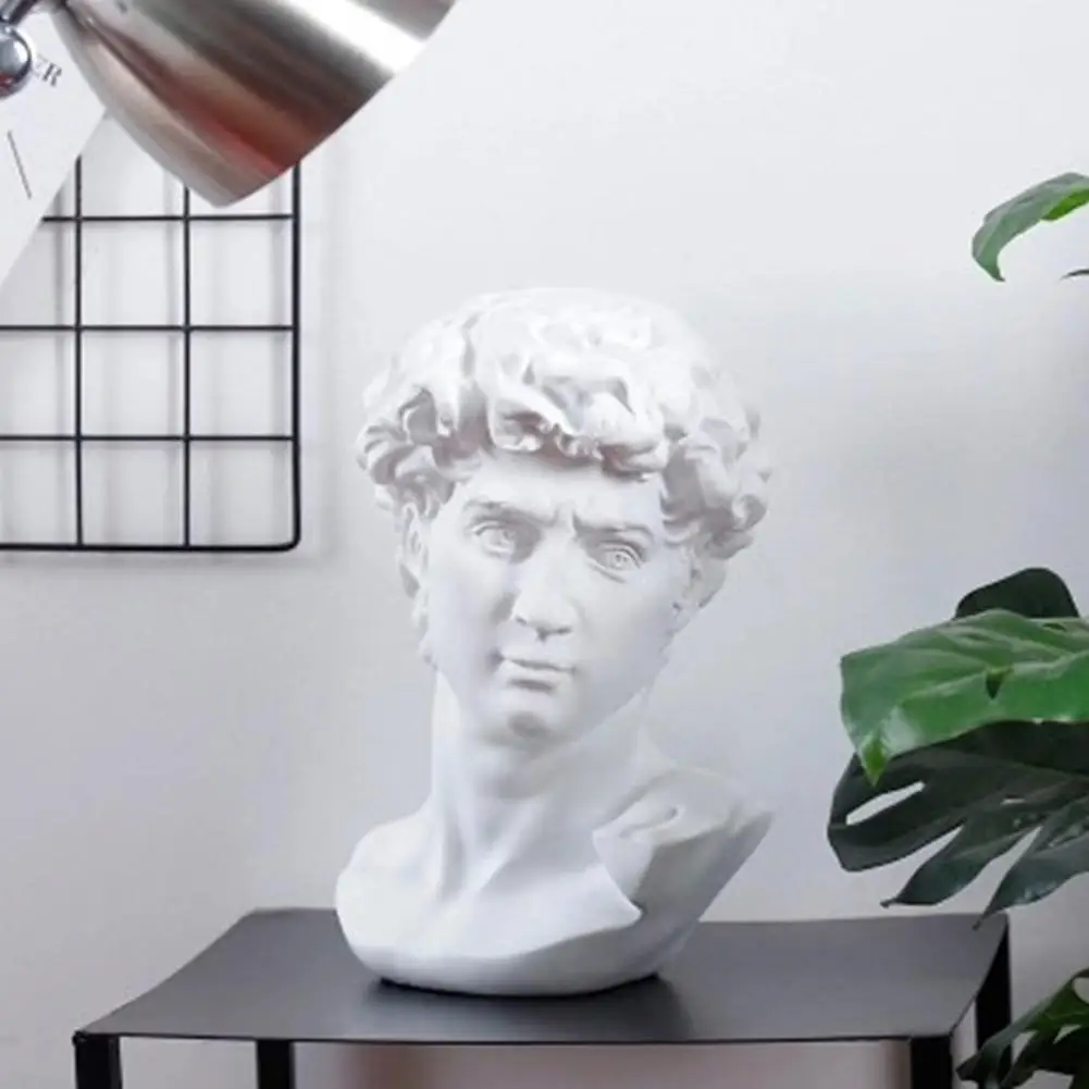 

Resin David Head Sculpture Statue Sketch Practice Model Figurine Home Decoration
