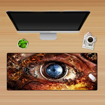 

Yuzuoan Golden One Eye Abstract HD Office Desk Pad Electronic Competition Otaku Game Speed Natural Rubber Quality Mouse Pad 2019