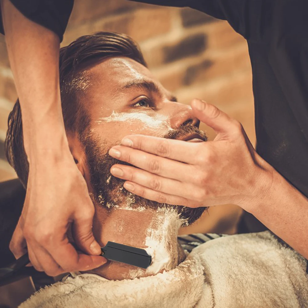 Men Shaving Barber Tools Stainless Steel Straight Razor Holder Hair Razor and Blades Razor Wood Handle Folding Shaving Knife