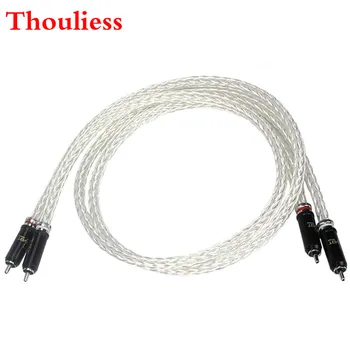 

Thouliess Pair HIFI 8AG Silve Cable WBT-0102Ag RCA Plug Connecter Interconnector RCA Audio Cable for Amplifier CD Player Speaker