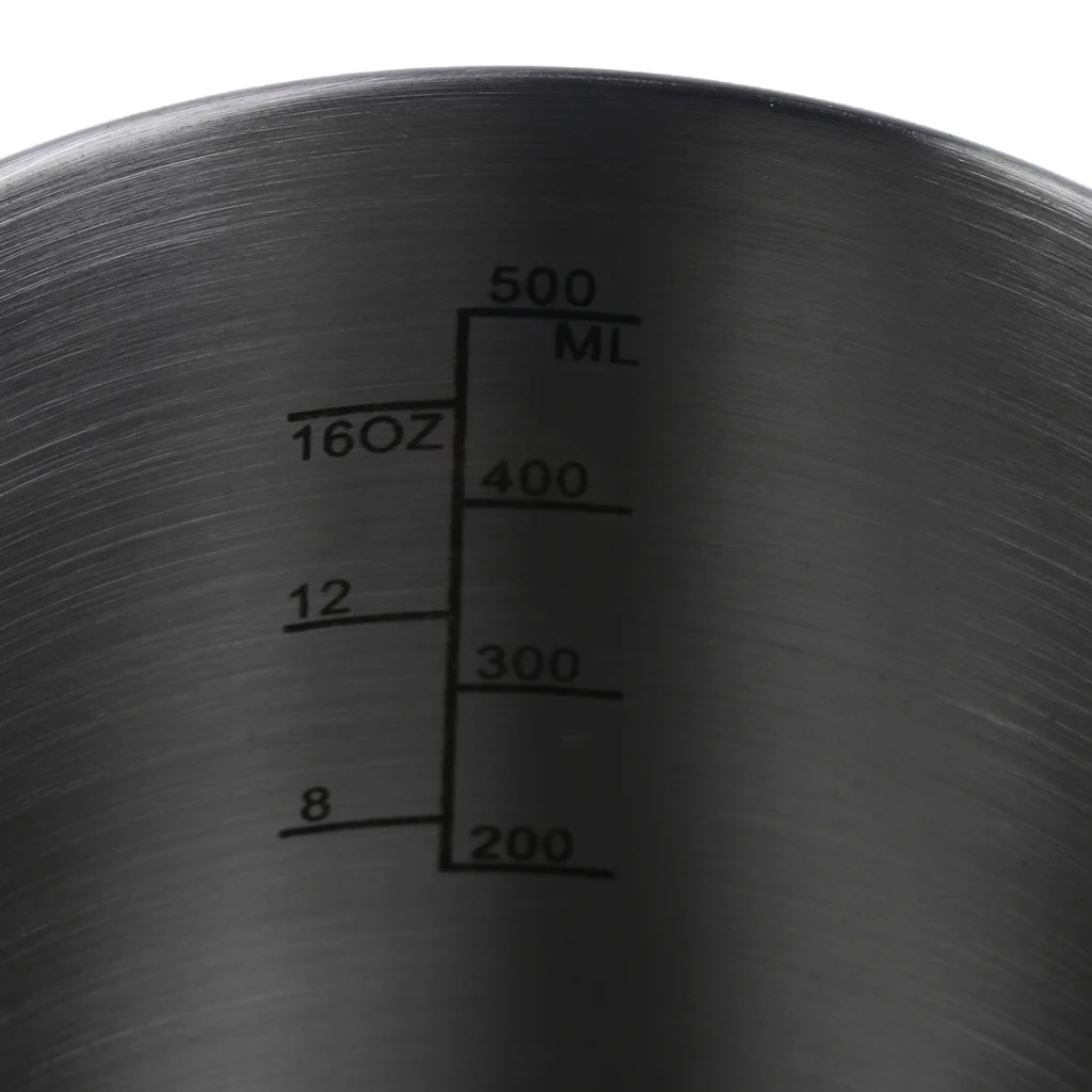 500ml Durable Health Stainless Steel Outdoor Camping Cup Pot Bowl Travel Cup with Folding Handle