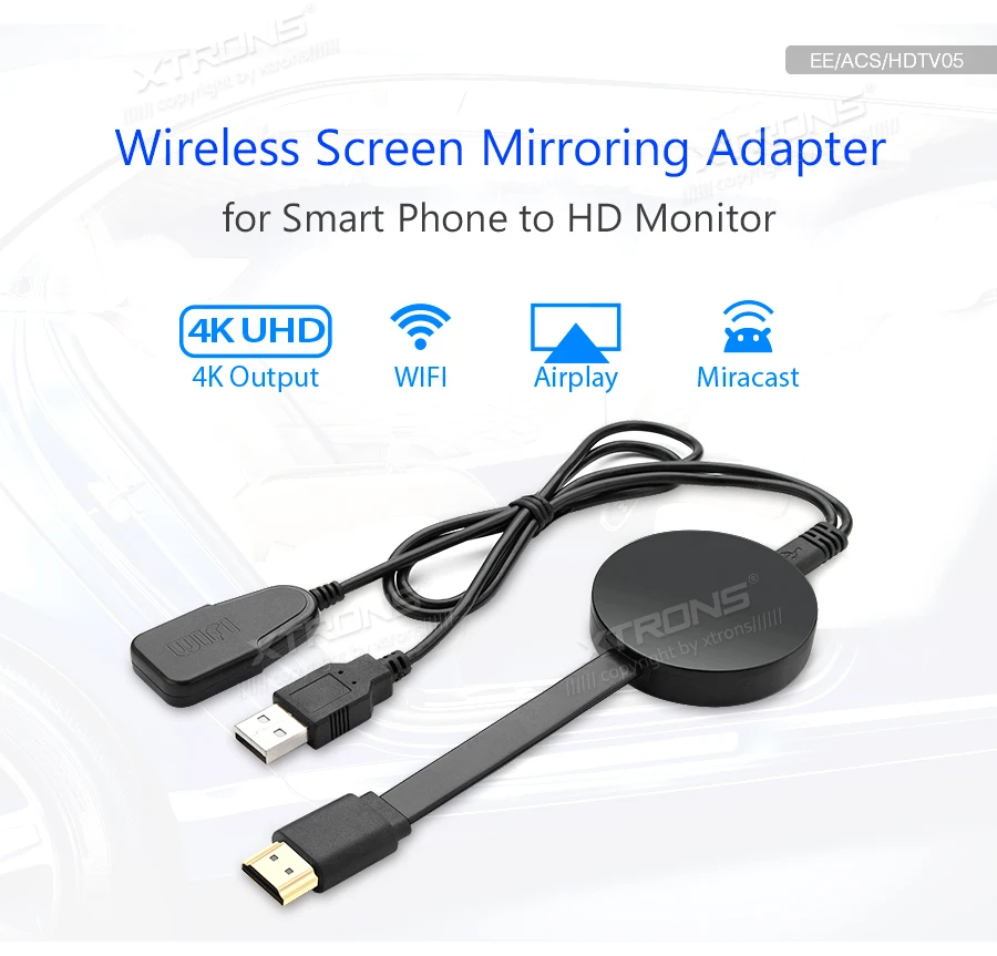 XTRONS HDTV05 беспроводной экран зеркального отображения адаптер для смартфона к hd-монитору