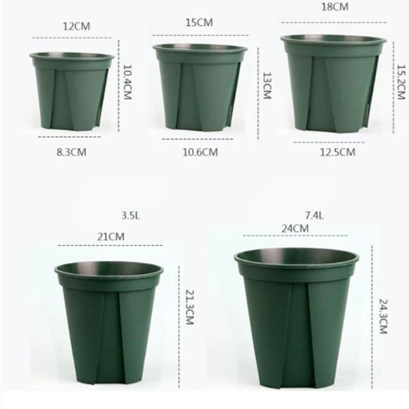 New Plastic Nursery Pots 12/15/18/21/24cm Garden Plant Flower Seedlings Home Garden Supplies