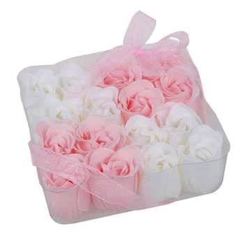 

16 Pcs Pink White Bathing Scented Rose Soap Petals