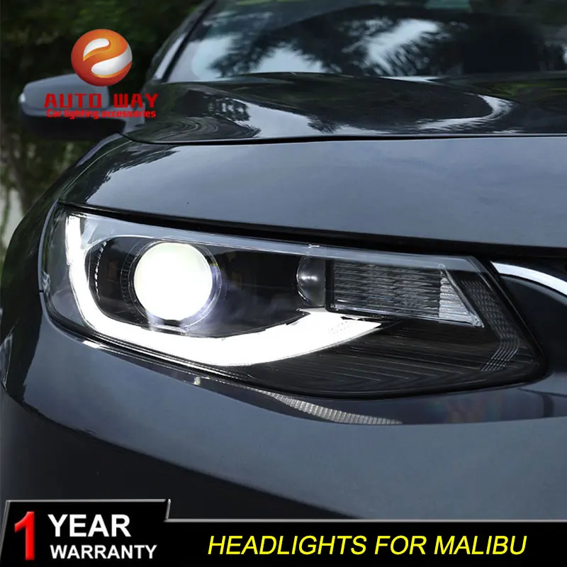 Автомобильный Стайлинг чехол для передней фары Chevrolet Malibu 2017 2018 светодиодные фара