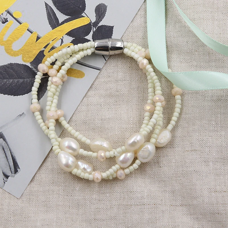 STRATHSPEY Trendy Beads Bracelets for Women Bohemian Pearl Bracelet Delicate Multilayer Crystal Wristbands Fashion Jewelry 2019 | Украшения