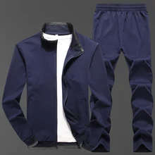 

Men Tracksuits Solid Color Sportswear Autumn Men's Jacket + Pant Tracksuit Male Sweatshirt Casual 2 Piece Set 2021 Men Jacket