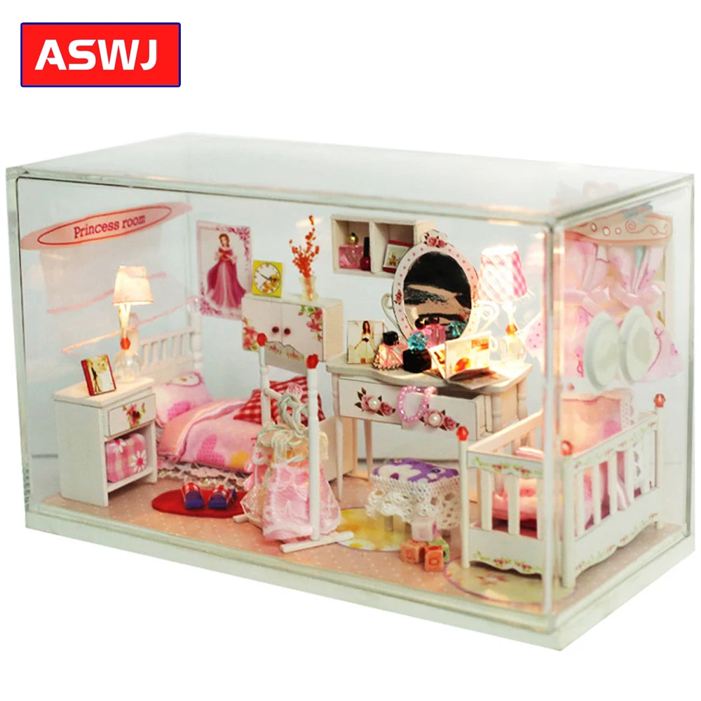 

2019 New DIY Roombox Miniature Houses To Build With Furnitures Wooden House Waiting Time Toys For Children Birthday Gifts