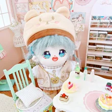 

Peas Bear Beret Vest Suit 20cm Toy Baby Clothes Star Plush Doll Dress Up 6 Inch Stuffed Toys Outfit Girls Gift