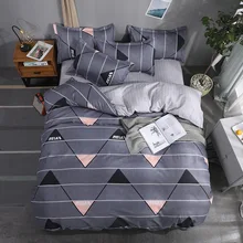Z Jian Home Geometric Bedding Grey Tringle Pattern Bed Linings Duvet Cover Bed Sheet Pillowcases Cover 4pcs/set Bedding Set bedding set sailid a 108 1 cover set linings duvet cover bed sheet pillowcases tmallts