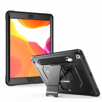 

3 Layers Heavy Duty Silicone Case For New IPad 7th 10.2 inch 2019 Stand Cover Pencil Holder Funda Tablet Protective+Strap+pen