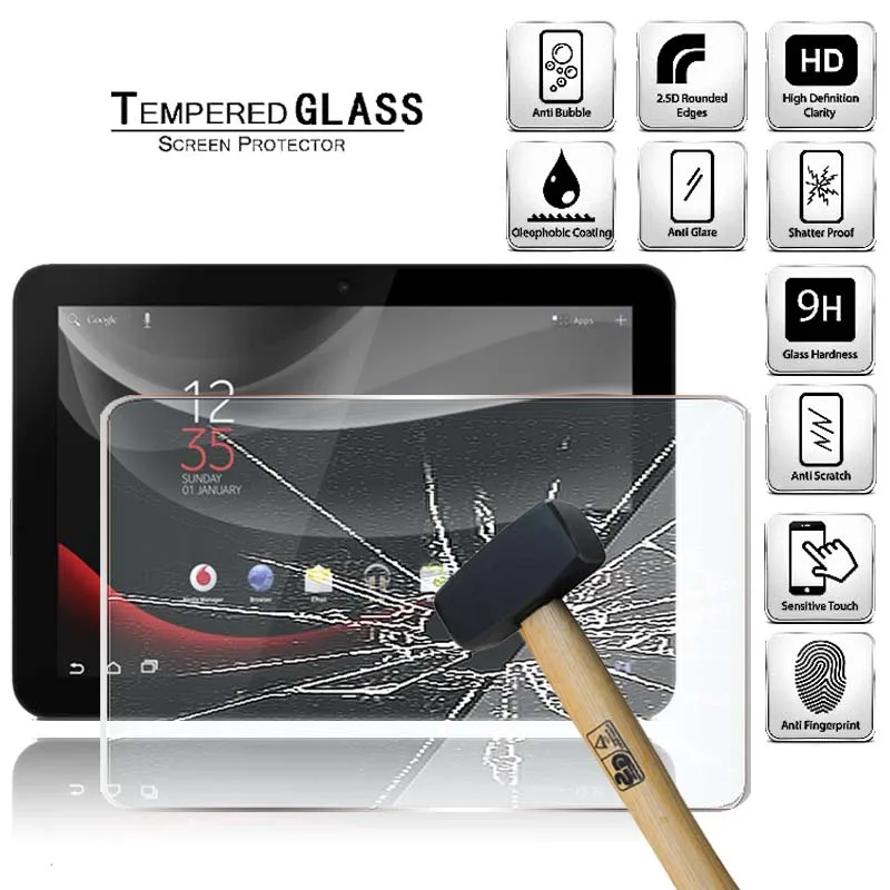 

Tablet Tempered Glass Screen Protector Cover for Vodafone Smart Tab 10 Anti-Screen Breakage Tablet Computer Tempered Film