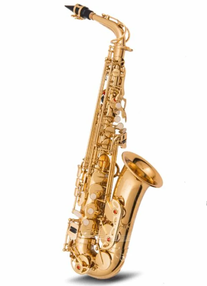 

New Best quality French golden saxophone E-Flat Alto sax SAS-R54 Golden key super play music instrument mouthpiece Gift