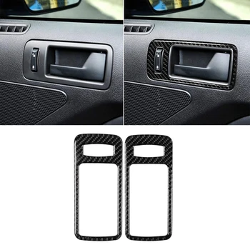 

Carbon Fiber Inner Door Handle Bowl Frame Cover Molding Trim Sticker, Interior Accessories, for Ford Mustang 2009-2013