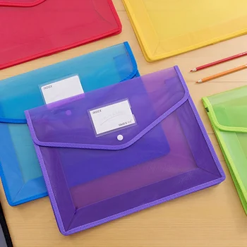 

Korean Simple Version Of Candy Color Large Capacity Twill Button File Bag Storage Bag Information Bag Office Stationery