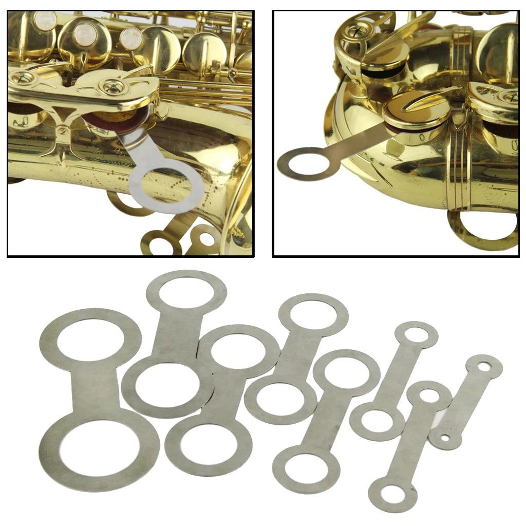 8Pcs Stainless Steel Saxophone Leveling Rings Pad Woodwind Instrument Pads