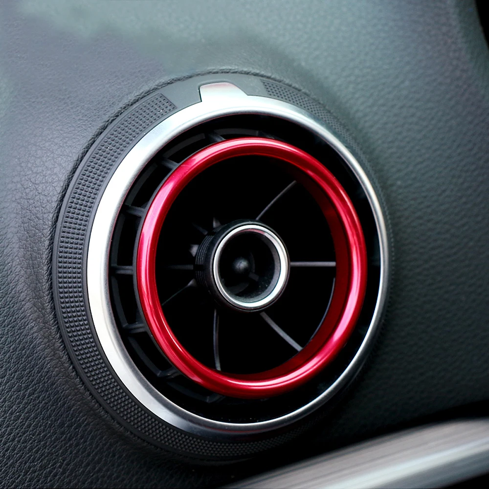 Center Console Air Conditioner Outlet Frame Cover Trim For Audi A3 8V 2013-2019 Interior Red Blue Silver Vents Circle Decals | Автомобили