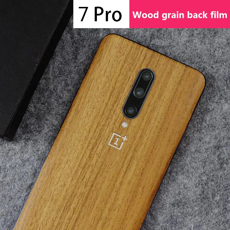 

New Wood Grain Back Sticker Film Protective Phone Sticker Wrap Skins Paste Back Membrane for one plus 7pro Oneplus 7 Phone Film