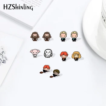 

2020 New Arrival Shrinky Dinks Earrings Acrylic Resin Epoxy Cute Magic School Cartoon Ear Accessories Jewelry