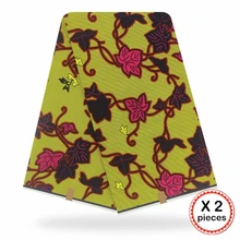 Анкара африканская ткань 12 ярдов Хлопок нигерийский стиль швейная африканская вощеная ткань принтом Гана для свадебного платья 11022