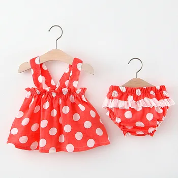 

Summer Dot Polka Print Clothes Set 2020 Girl Clothes Baby Sleeveless Tops and Shorts 2pcs Kids Clothes Children Clothing