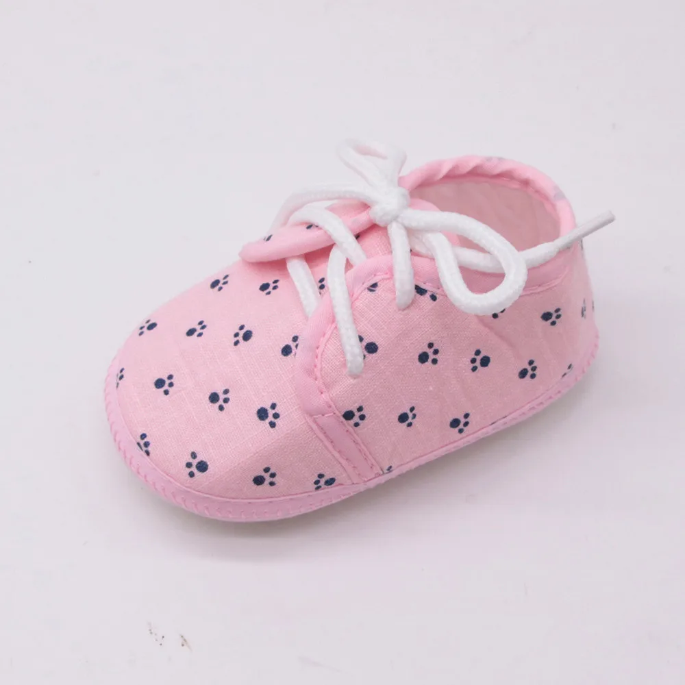 Lovely  Charming Design Baby Girl Shoes Newborn Baby Girl Cotton Shoes Letter Footprint Plaid Anti-Slip Footwear Crib Girl Shoes 4