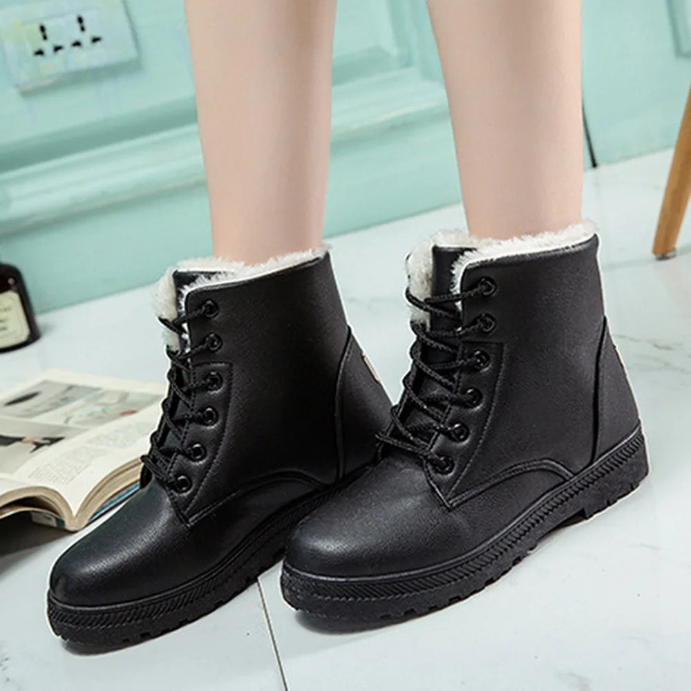 

DIHOPE 2020 Boots Women Genuine Leather Shoes For Winter Boots Shoes Woman Casual Winter Warm Plush Botas Mujer Female Ankle
