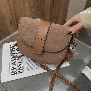 

2020 Fashion New Quality Matte PU Leather saddle bag Women Bags Designer Sac A Main Femme Handbag Vintage Shoulder Messenger Bag