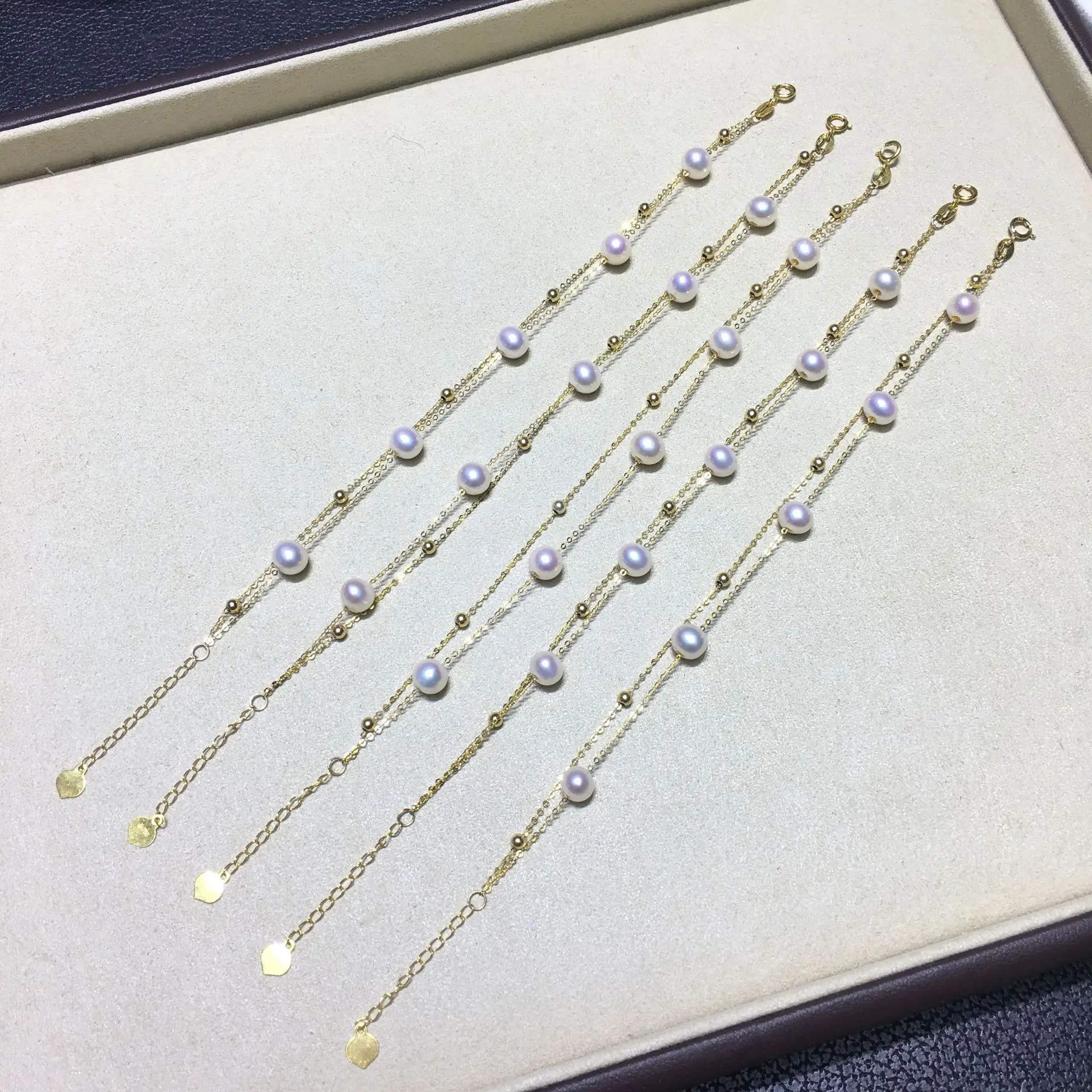 

Summer New Arrival Fashion Small Fresh 18K Gold Double Layer Freshwater Pearls Really Pearl Stars Necklace